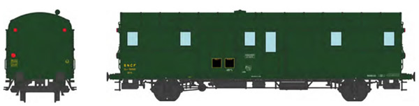 REE Modeles VB-316 - French SNCF OCEM 32 Luggage Van, green 306, 3 headligths, South-East REGION SNCF N°58689 Era III